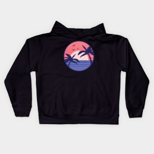 Retro Beach Sunset Kids Hoodie